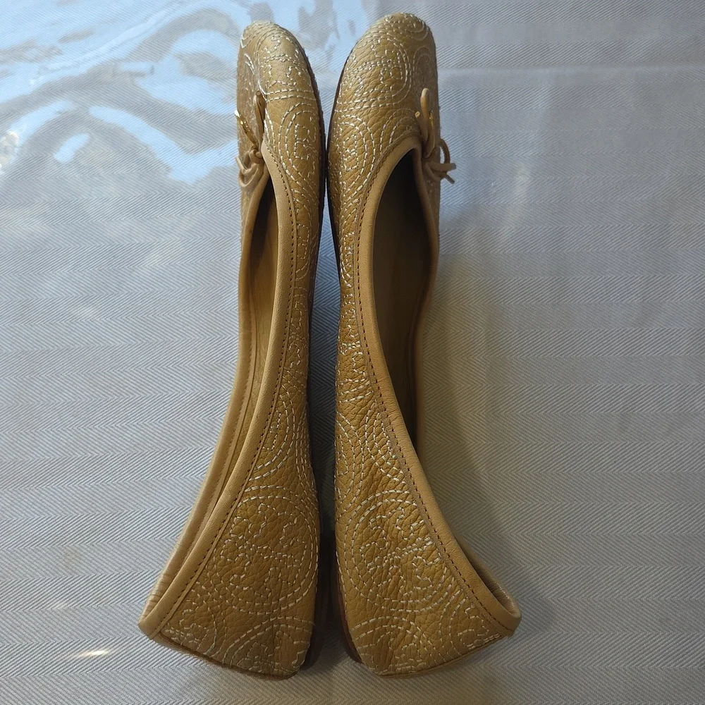 🌸tory Burch Chelsea Gold‎ Ballet Flats 8.5